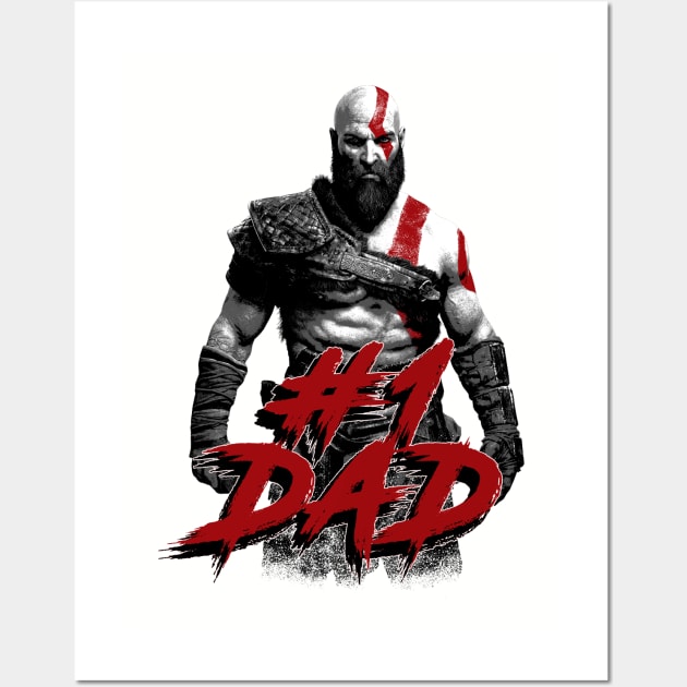 God of War - Kratos - Number 1 Dad Wall Art by Dopamine Creative